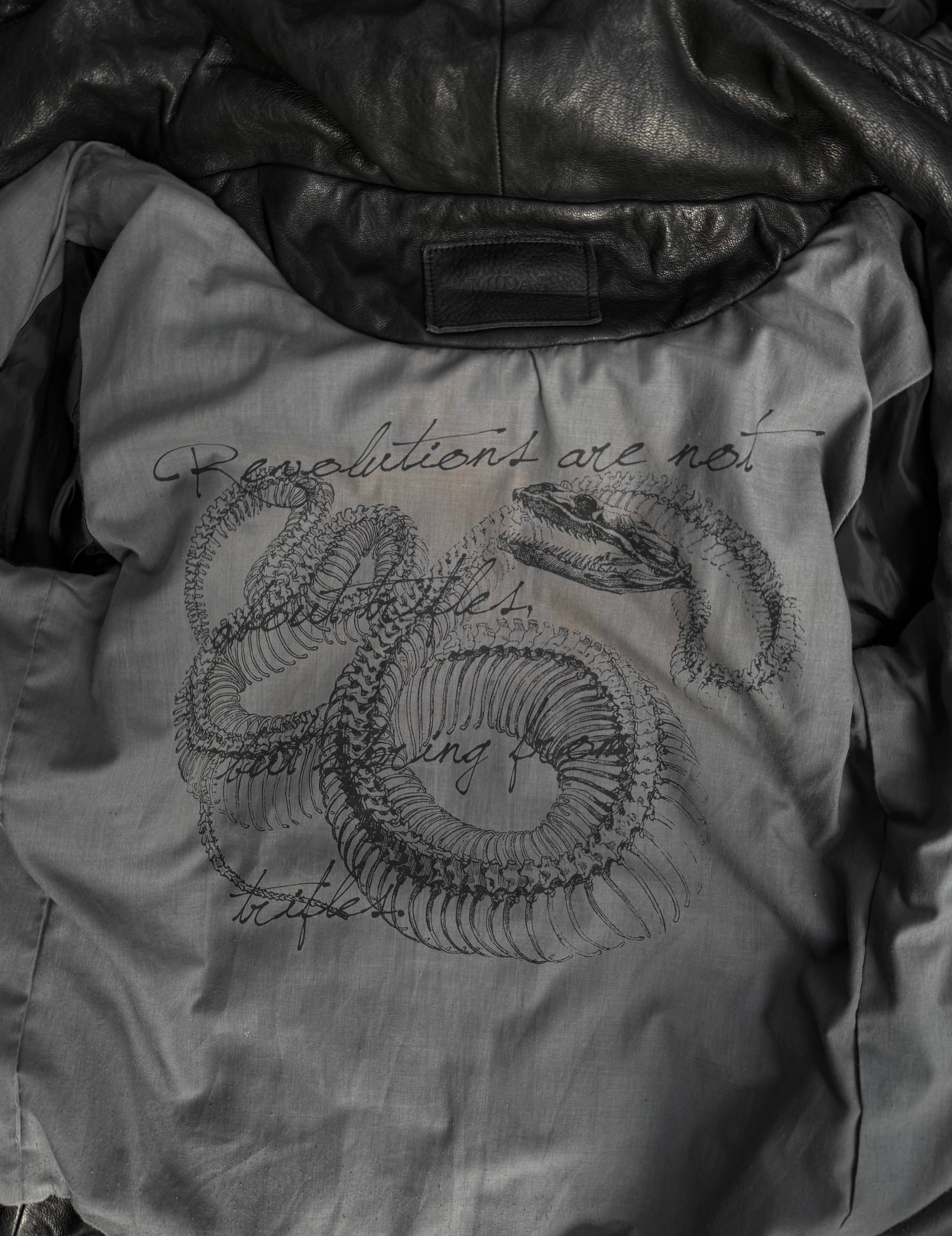 Midas Early 00s Concealed Hooded Bono Sheepskin Leather