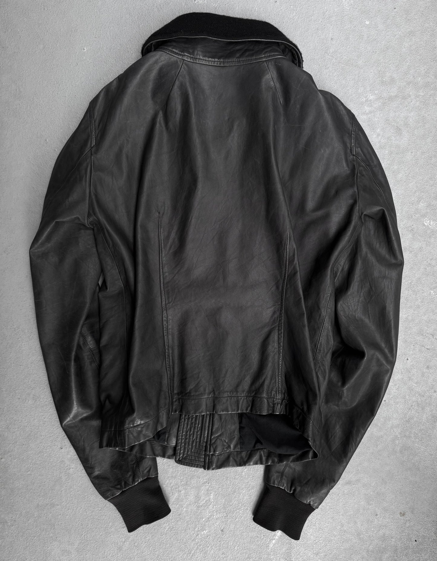 Rick Owens AW08 “STAG” Wool Collar Calfskin Leather Jacket