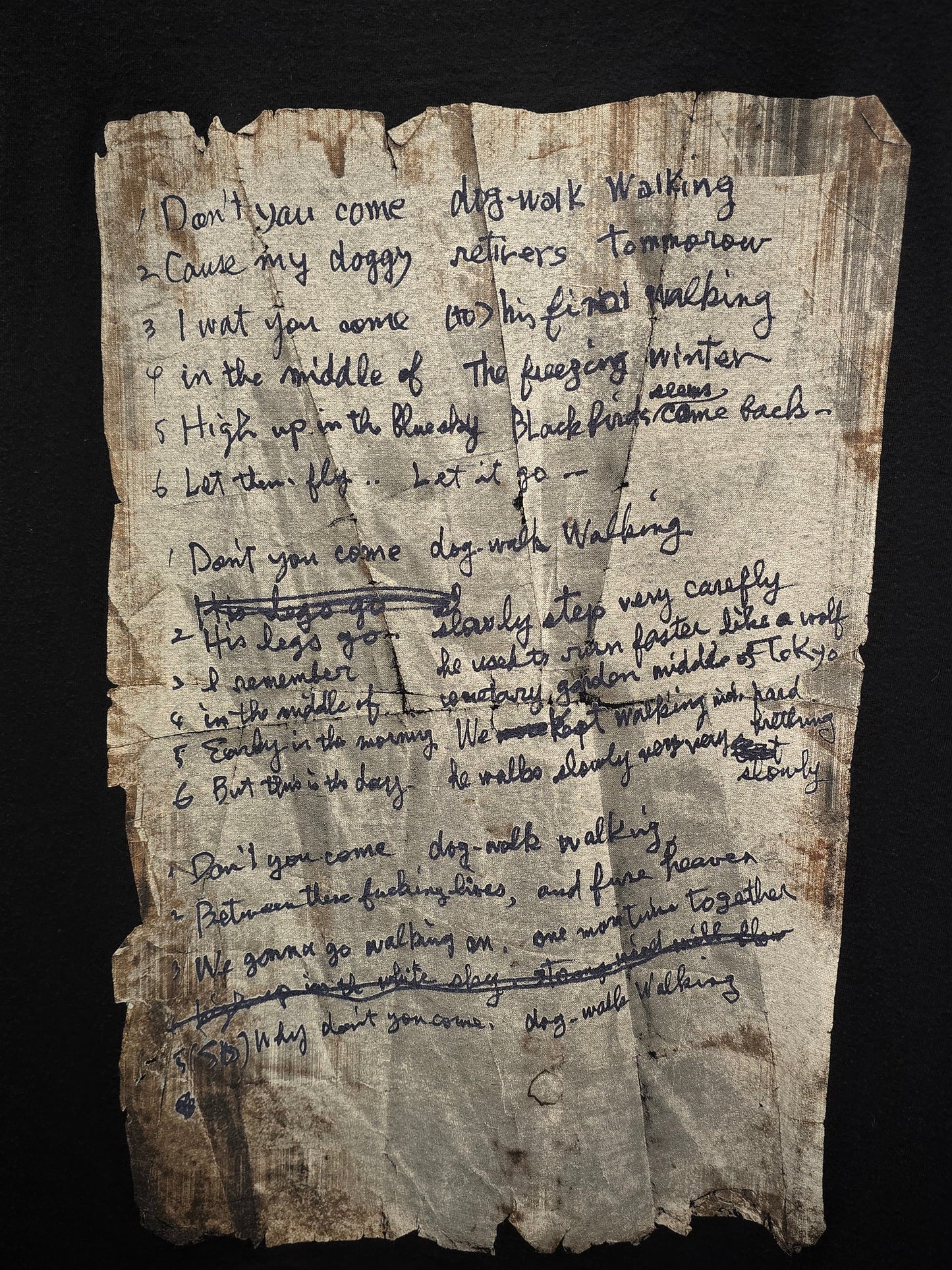 Yohji Yamamoto POUR HOMME AW22 Pigment Paper Graphic T-shirt