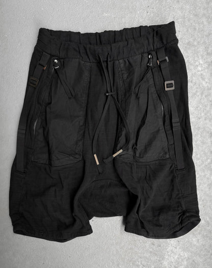 Boris Bidjan Saberi SS18 ‘P8-F0603M’ Object-dyed Adjustable Military Drop-crotch Shorts