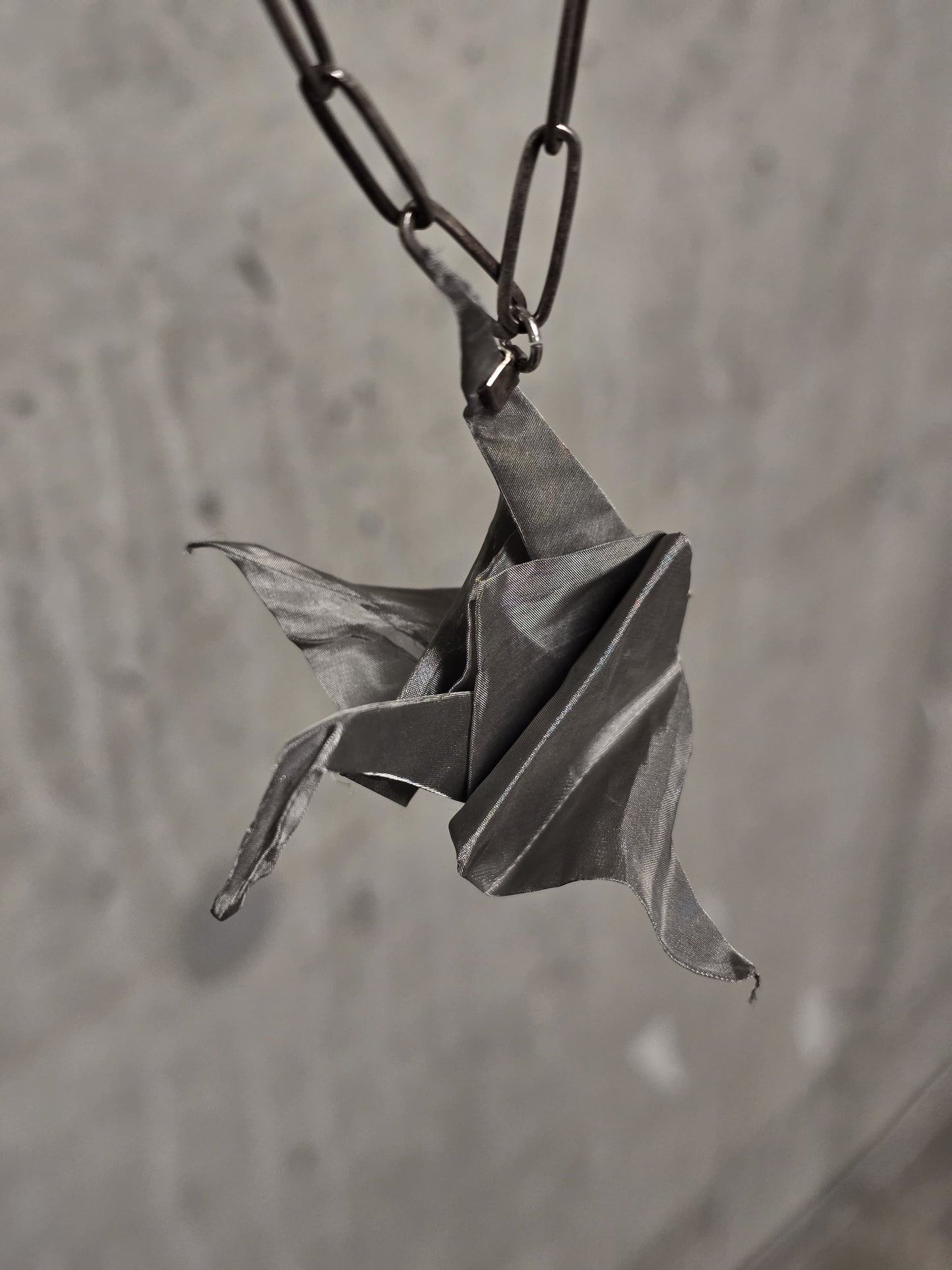 Taichi Murakami Stainless Steel Origami Crane Silver Necklace