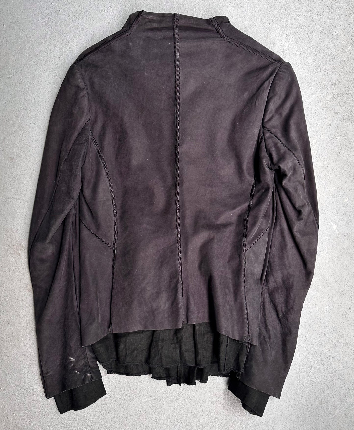 Isaac Sellam: “Experience” Early 00s Garment-dyed Hybrid Lambskin Leather Jacket