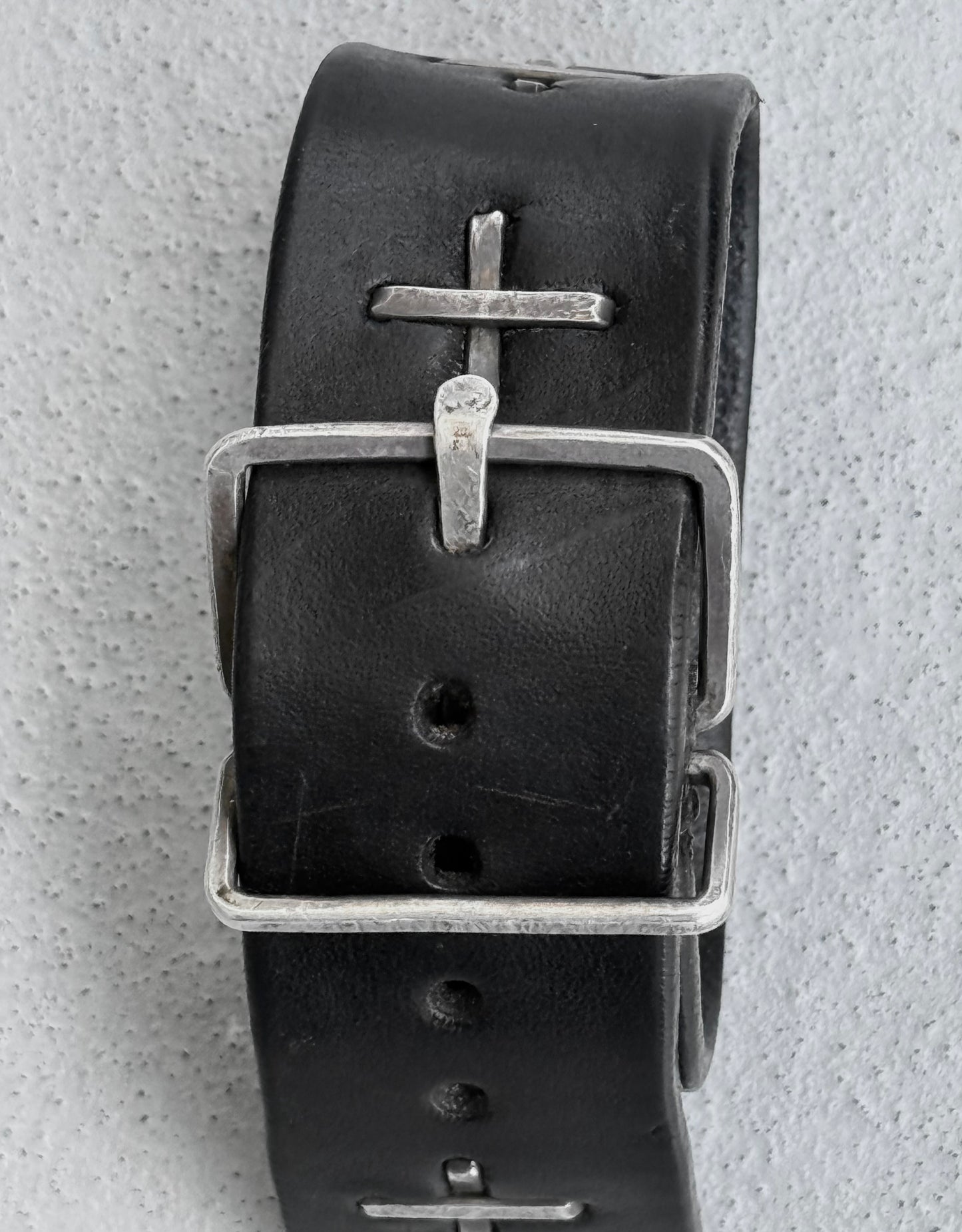 m.a+ by Maurizio Amadei ‘AB4 GR 3.0’ Buckle Cross Studded Leather Bracelet