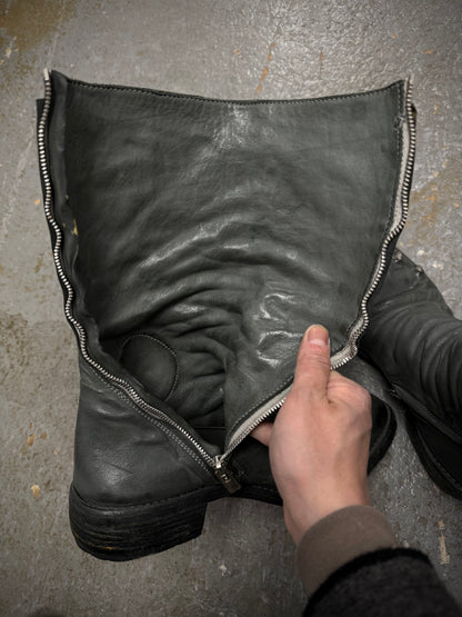 Carol Christian Poell ‘AM/2687P ROOMS-PTC/19’ Kangaroo Leather Titanium Prosthetic Tornado Zip Boots detail | DRIEW GARMENTS
