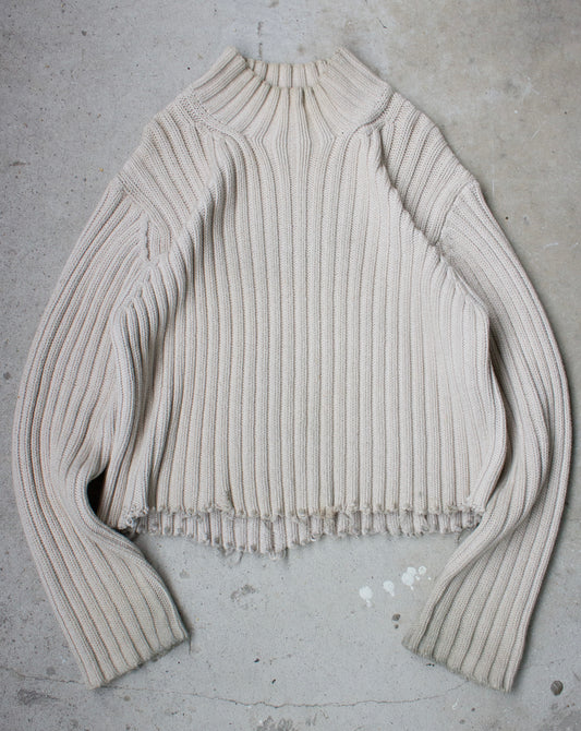 Vintage 90s GAP Cropped Mockneck Heavy Knit Sweater
