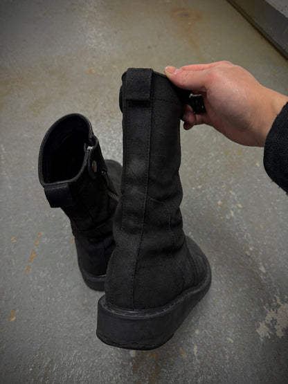 Rick Owens AW09 "CRUST" Side Zip Reverse Cow Leather Creeper Boots detail | DRIEW GARMENTS