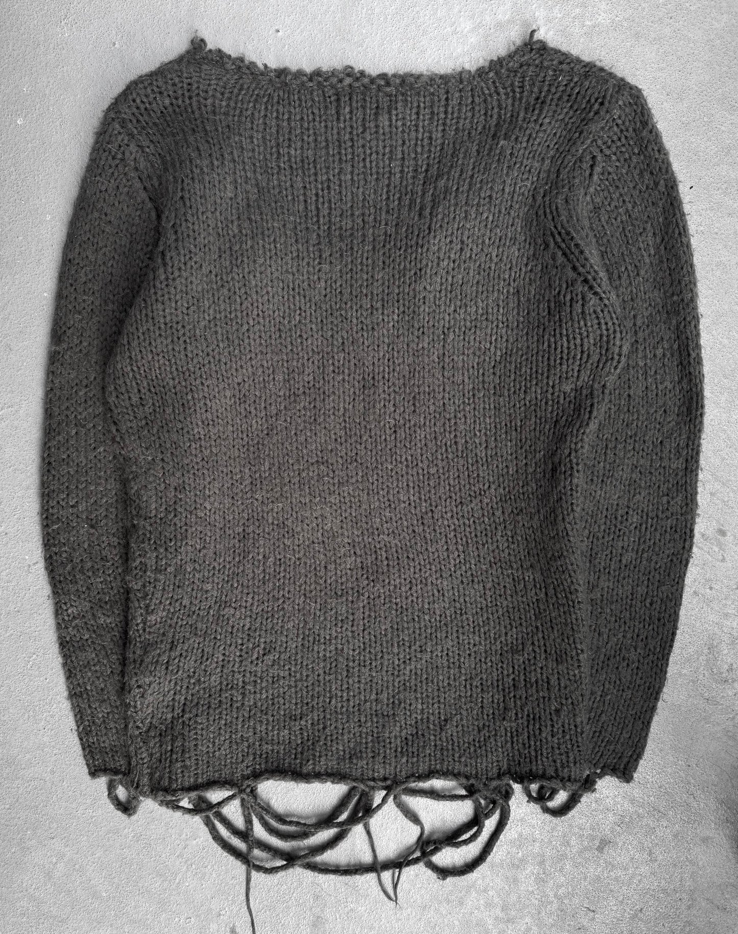 5351 Pour Les Hommes Early 00s Distressed Fringe Knit Sweater