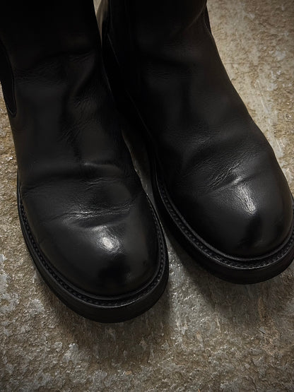 Rick Owens AW20 "PERFORMA" Calf Leather Elastic Creeper Chelsea Boots detail | DRIEW GARMENTS
