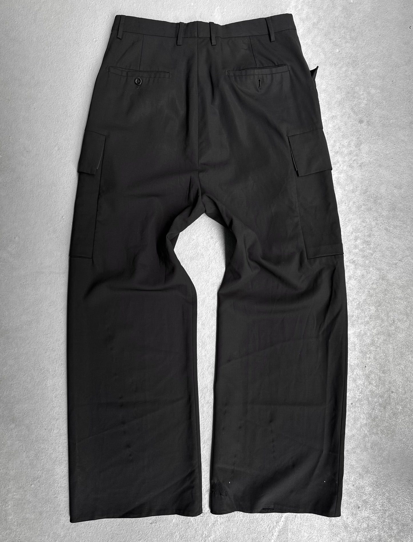 Rick Owens SS17 “WALRUS” Wide Leg Wool Cargo Pants
