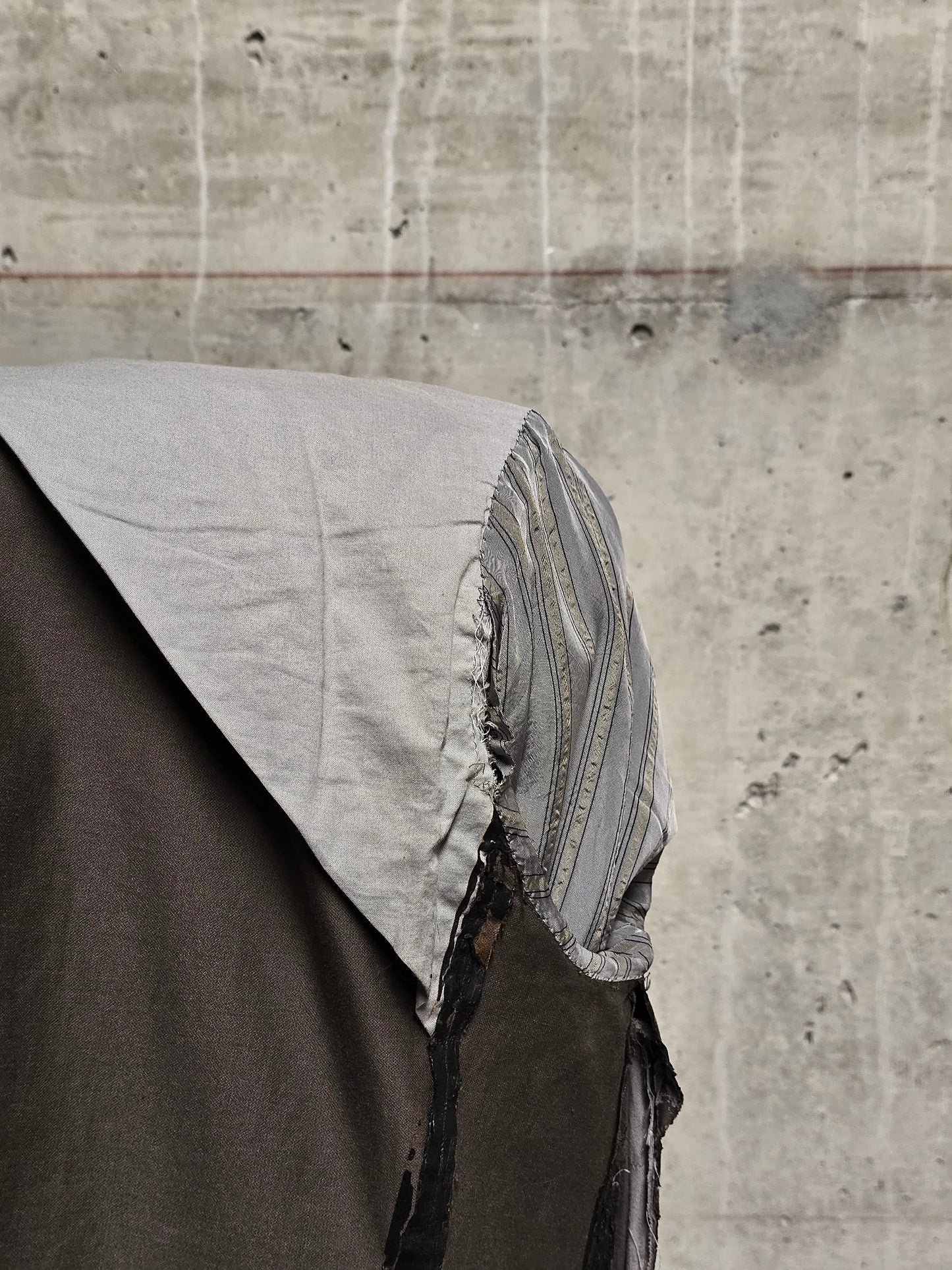 Carol Christian Poell SS03 'OM/1786T WEAVE/14' Dark Khaki Caban Coat