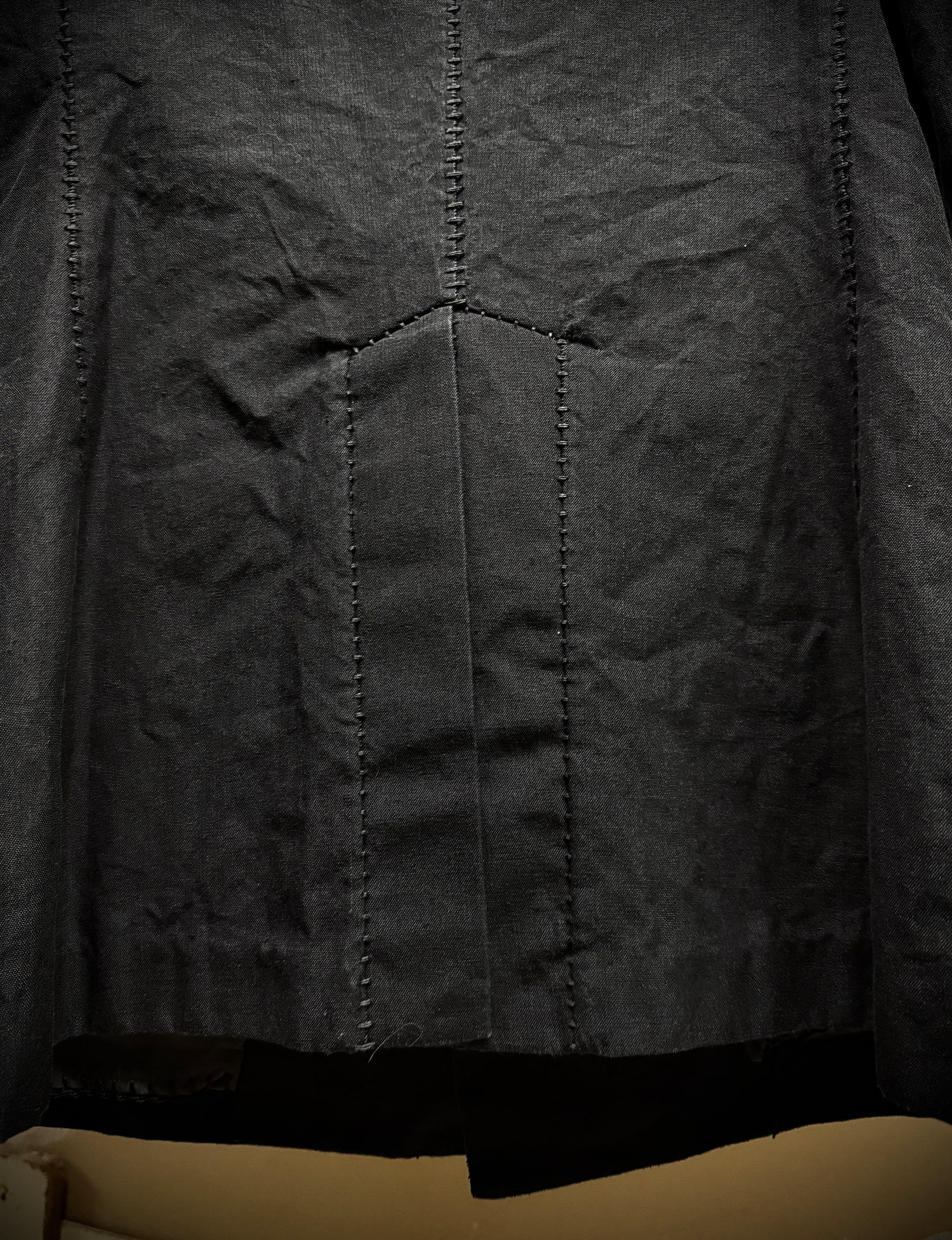Leopold Bossert SS17 Selvedge Overlock Peak Lapel Linen Ramie Blazer detail | DRIEW GARMENTS