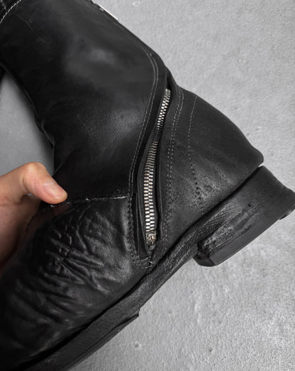 Carol Christian Poell ‘AM/2601 CUL-PTC’ Black Object-dyed Culatta Horse Leather Tornado Boots