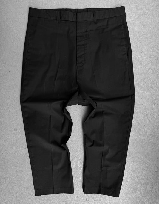 Rick Owens SS20 “TECUATL” Black Cotton Cropped Astaires Pants