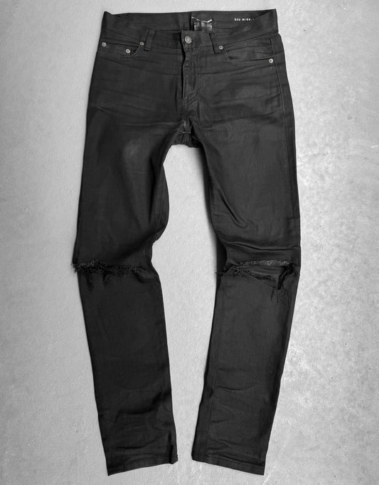 Saint Laurent Paris SS15 Light-wax ‘D02’ Ripped Knee Skinny Denim