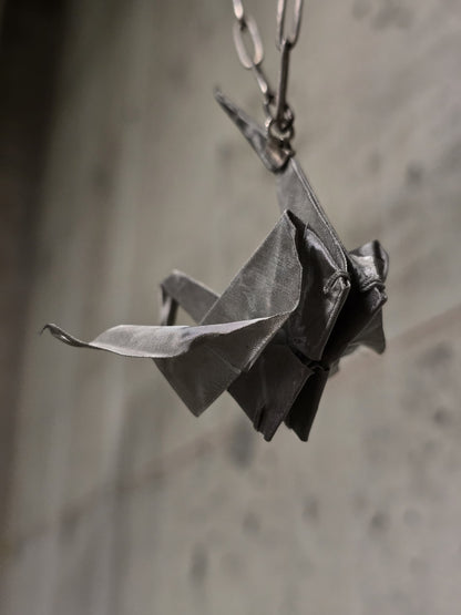 Taichi Murakami Stainless Steel Origami Crane Silver Necklace