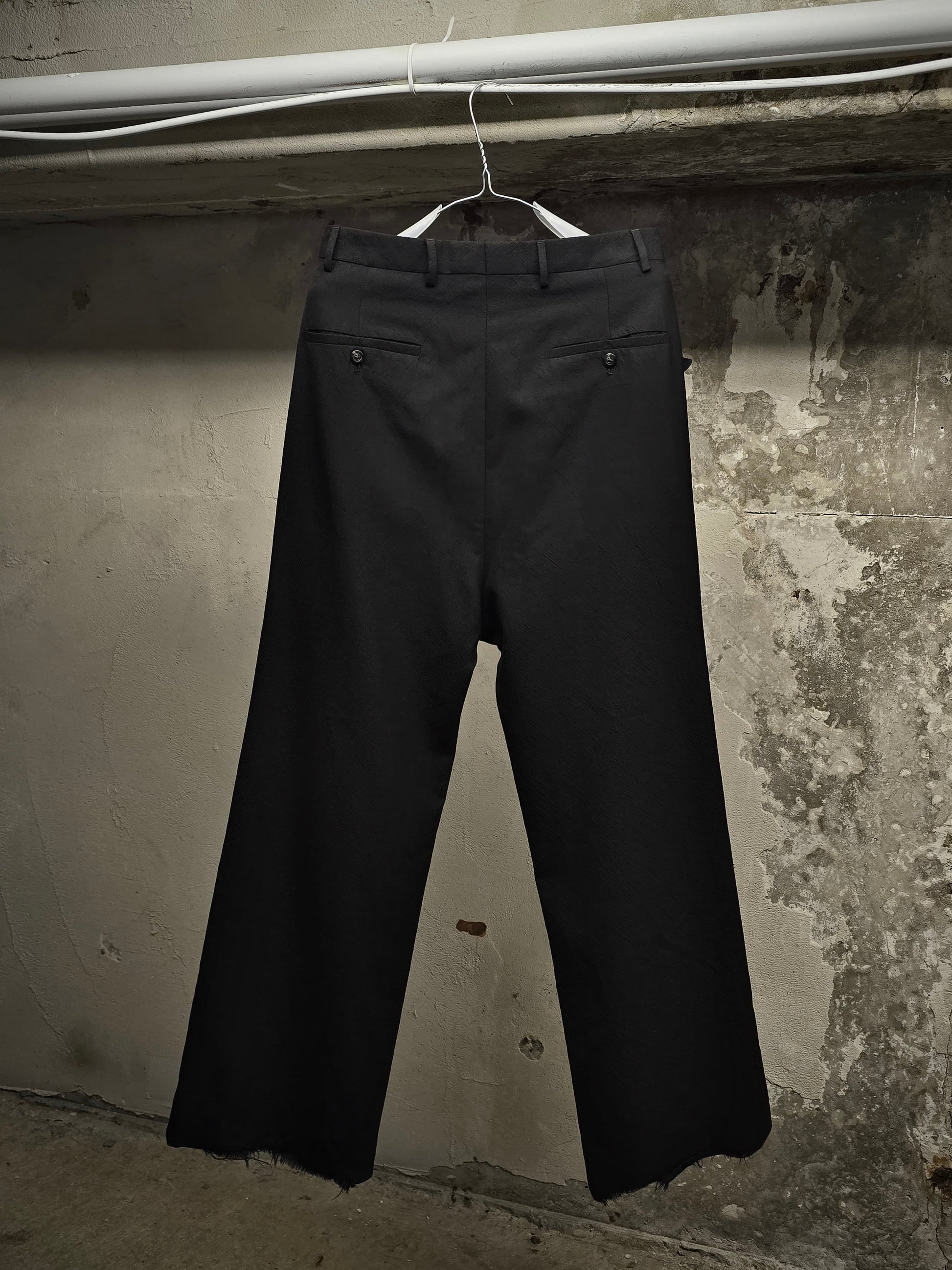 Rick Owens SS18 "DIRT" Drop-crotch Virgin Wool Wide Trousers detail | DRIEW GARMENTS