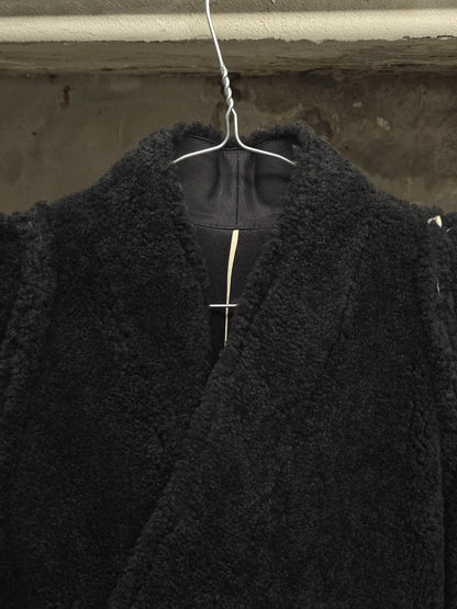 Rick Owens AW19 "LARRY" Legaspi Black Lamb Shearling Coat