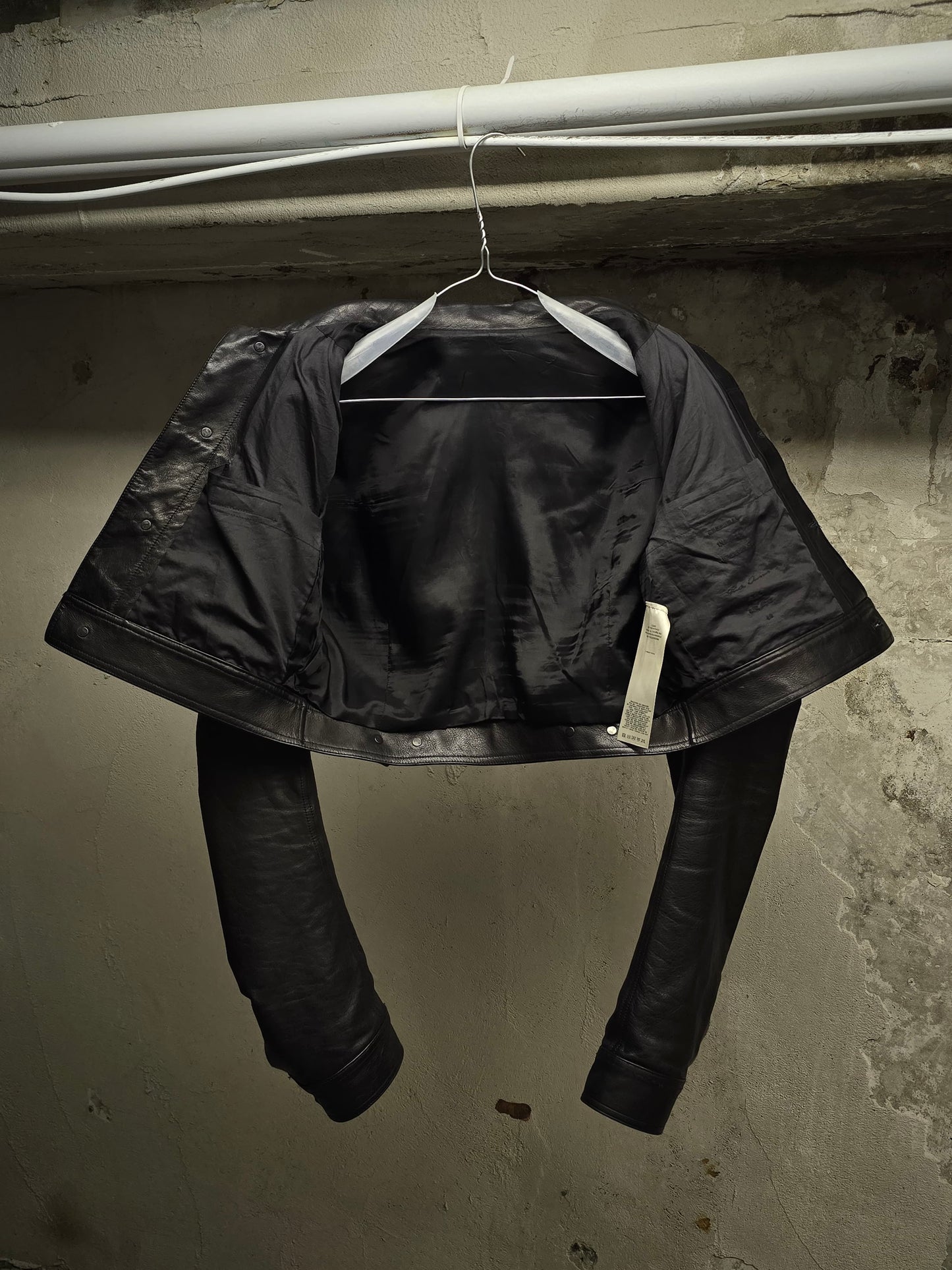 Rick Owens SS18 "DIRT" 'Little Joe' Cropped Calf Leather Jacket
