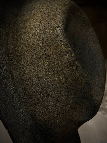 Reinhard Plank 'NORMA' Black Wool Bronze Burned Hat detail | DRIEW GARMENTS