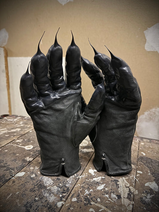 Carol Christian Poell 'AM//2459 ROOMS-PTC/19' Object-dyed Rubber Drip Leather Gloves