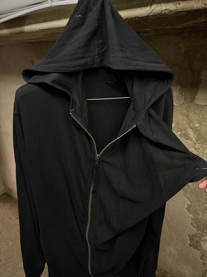 DAMIR DOMA SILENT by DAMIR DOMA 2010s 'TRAPPE' Asymmetric Drape Zip Up Hoodie detail | DRIEW GARMENTS
