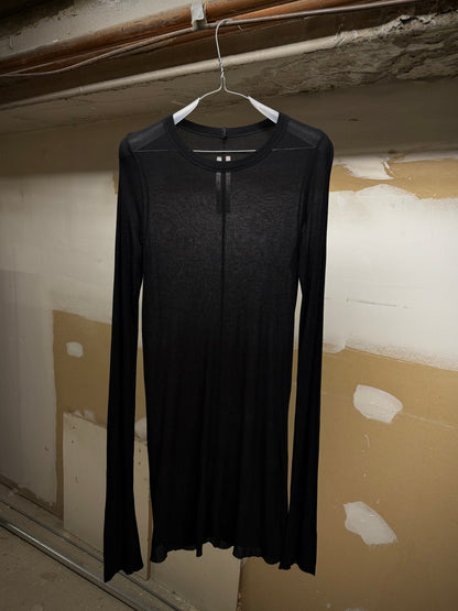 Rick Owens AW24 "PORTERVILLE" Black Sheer Ribbed Long-sleeves | Archive Fashion Toronto