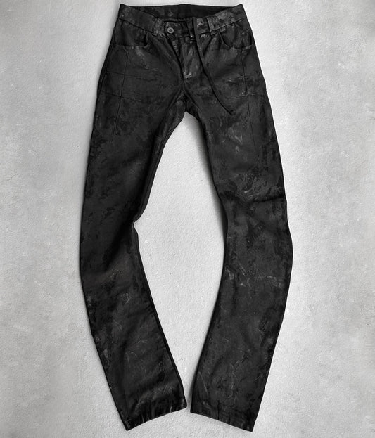 Boris Bidjan Saberi AW14-15 ‘P13R-F162’ Black Object-Dyed J-cut Vinyl Waxed Denim