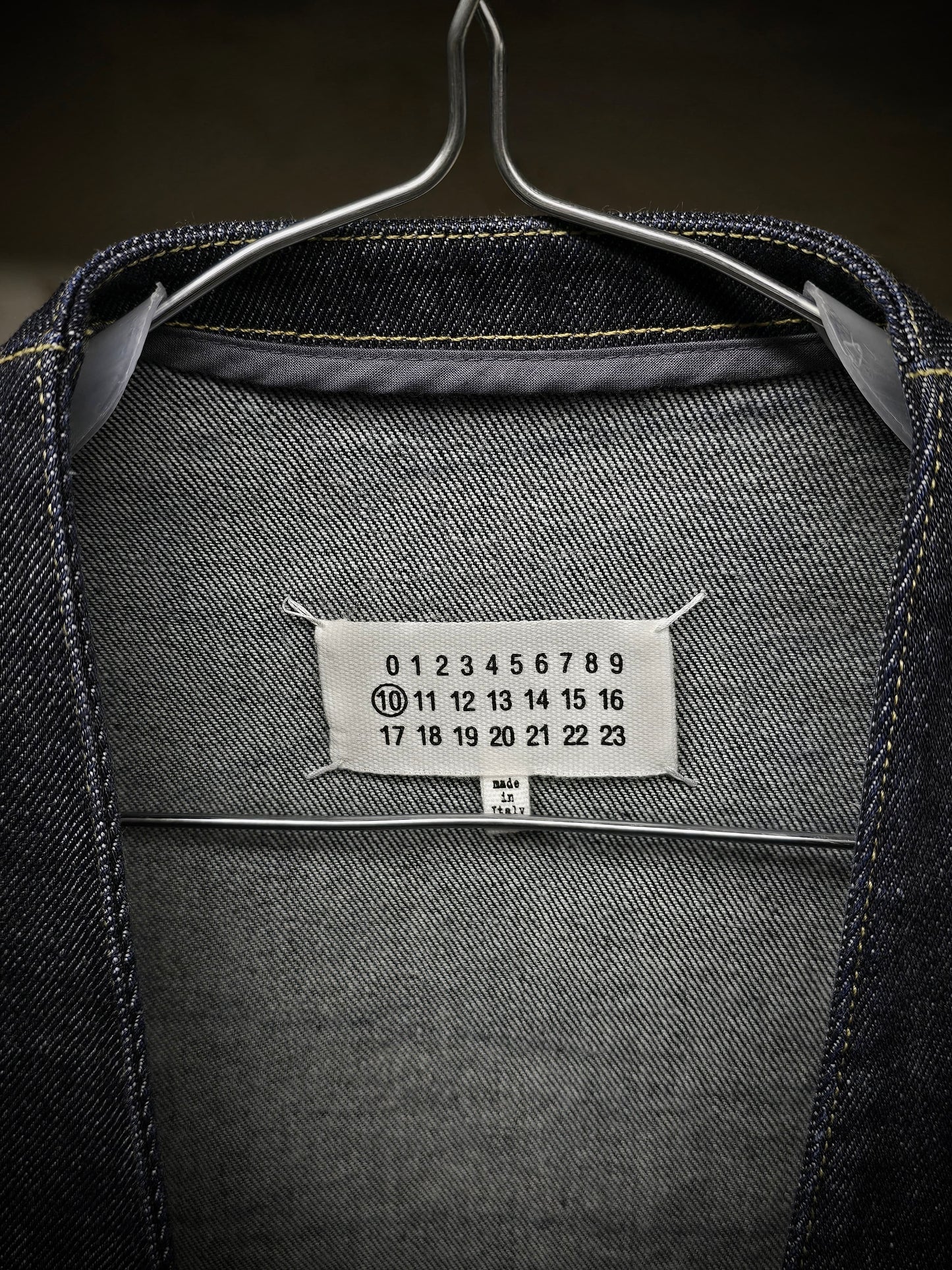 Maison Martin Margiela AW19 Minimal Open-Front Raw Indigo Denim Jacket