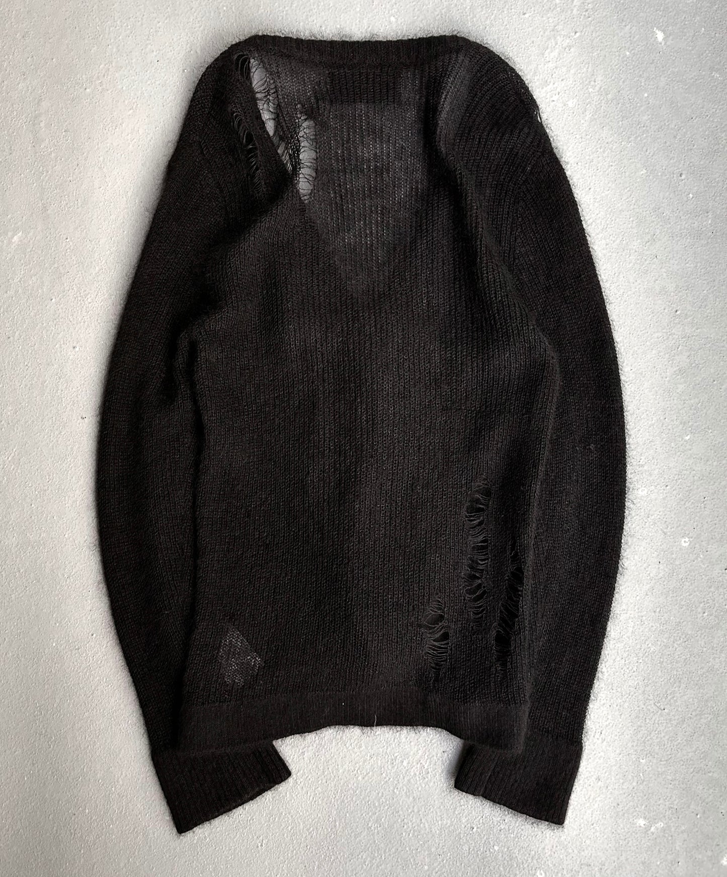 roen by Hiromu Takahara Early 00s Distressed Silk-Mohair Cardigan