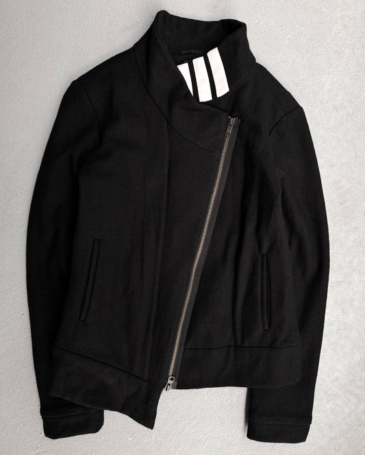 Y-3 by Yohji Yamamoto x Adidas Asymmetrical Wool Zip-Up Jacket