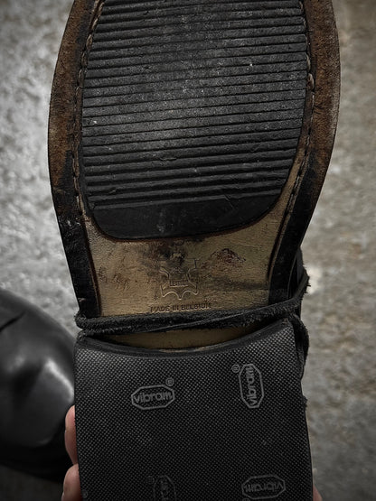 Dirk Bikkembergs 90s Black Military Lace-through Calf Leather Boots detail | DRIEW GARMENTS