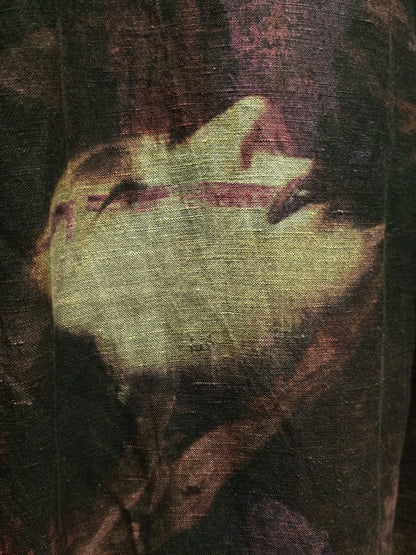 Yohji Yamamoto POUR HOMME SS24 Renaissance Painting Print Linen Coat detail | DRIEW GARMENTS