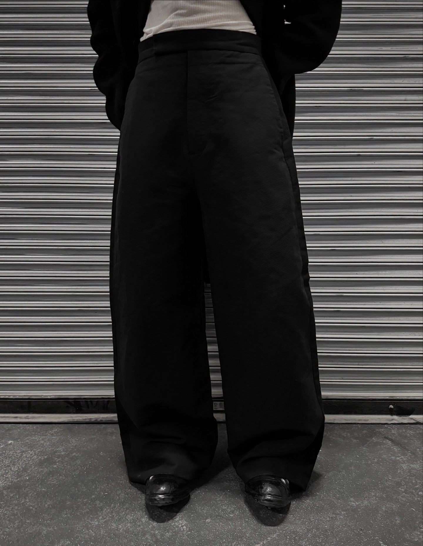 Rick Owens SS18 "DIRT" Viscontis Frayed Hem Wide Leg Trousers