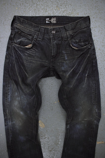 Midas x LEE Early 00s Mud Washed Blue Studded Bootcut Denim detail | DRIEW GARMENTS
