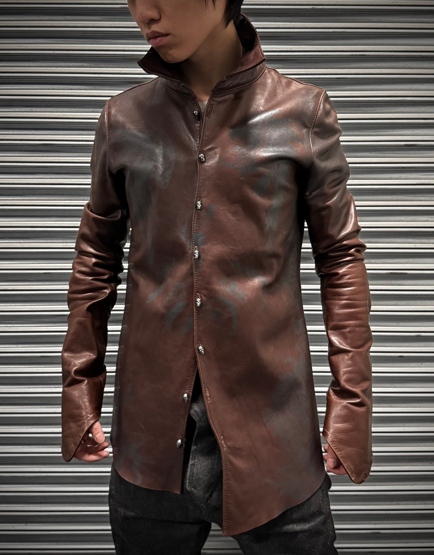 IfSixWasNine 'SHIRT GYPSY-G.0. J/M' Foliage Print Horse Leather Shirt