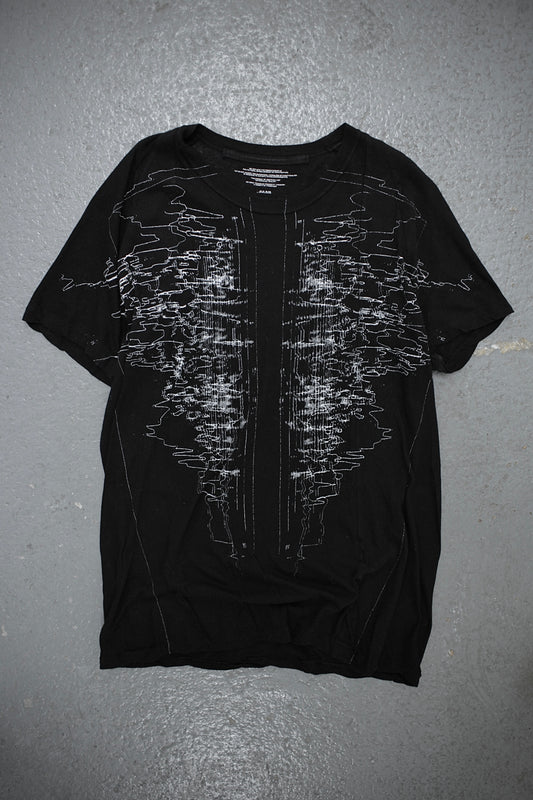 Julius_7 AW14-15 "Glitch;" Distortion Graphic Raglan T-shirt