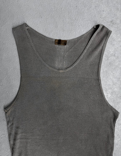 G.O.A Early 00s Distressed Cross Ribbed Cotton Tank Top
