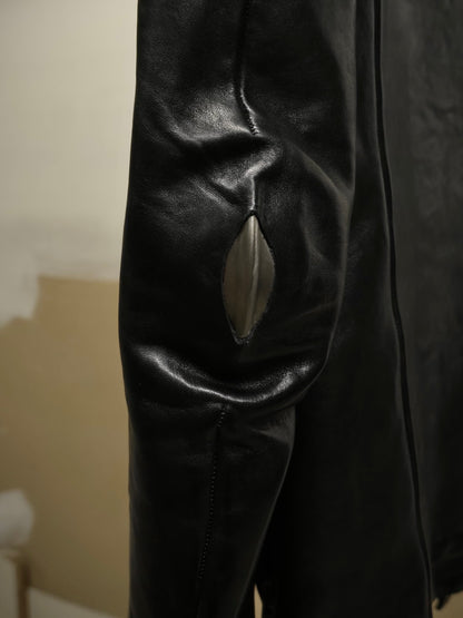 Carol Christian Poell 'LM/2599GP CORS-PTC/010' Object-dyed Lined Arthostic Titanium Elbow Horse Leather Jacket