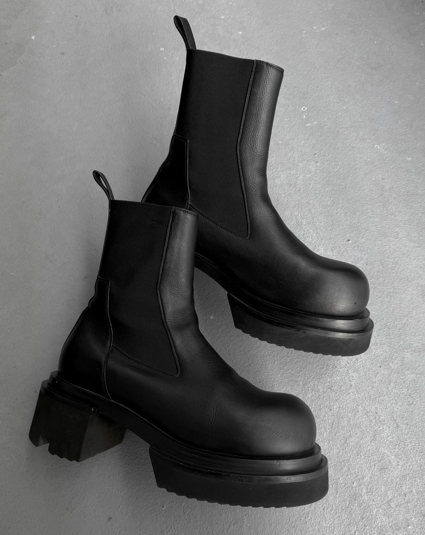 Rick Owens SS22 "FOGACHINE" Beatle Ballast Leather Boots