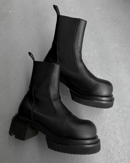 Rick Owens SS22 "FOGACHINE" Beatle Ballast Leather Boots