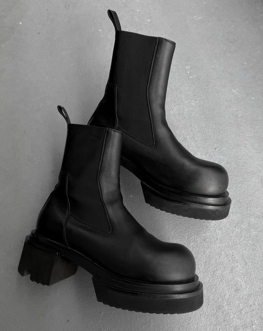 Rick Owens SS22 "FOGACHINE" Beatle Ballast Leather Boots
