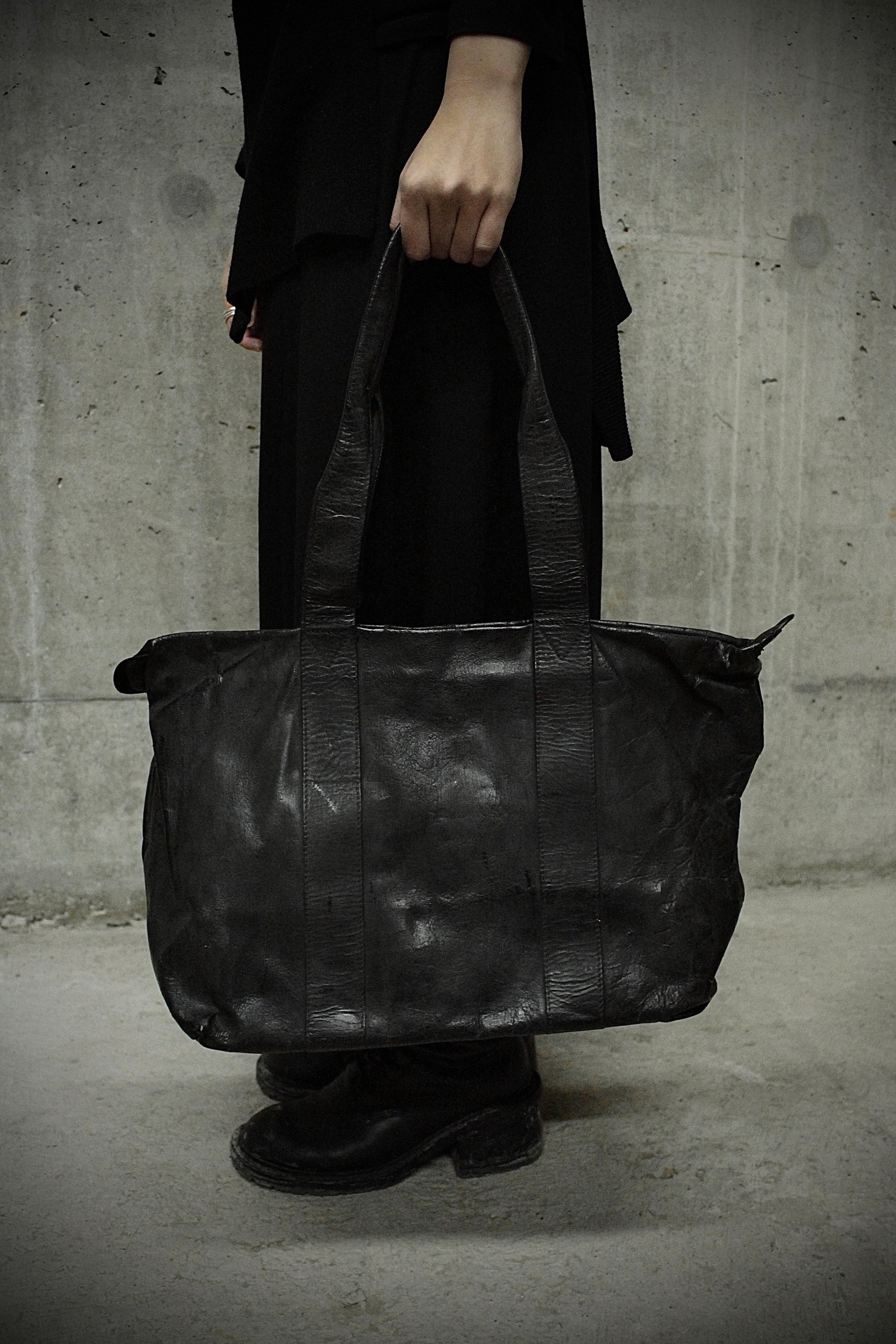 Fabio Quaranta 'FQR' Early 00s Hand Painted Leather Tote Bag detail | DRIEW GARMENTS