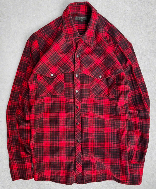 Surface to Air Early 00s Western Plaid Wool Flannel Shirt