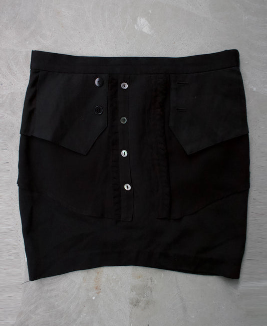 Undercover AW18 Layered Buttons Silk Mini-Skirt