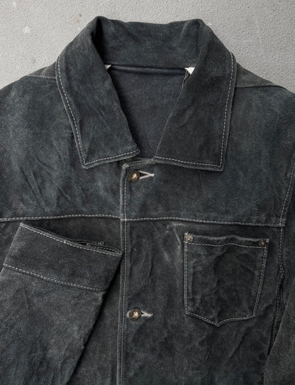Taichi Murakami AW25 Indigo Hand-Dyed Reverse Calf Leather Work Jacket