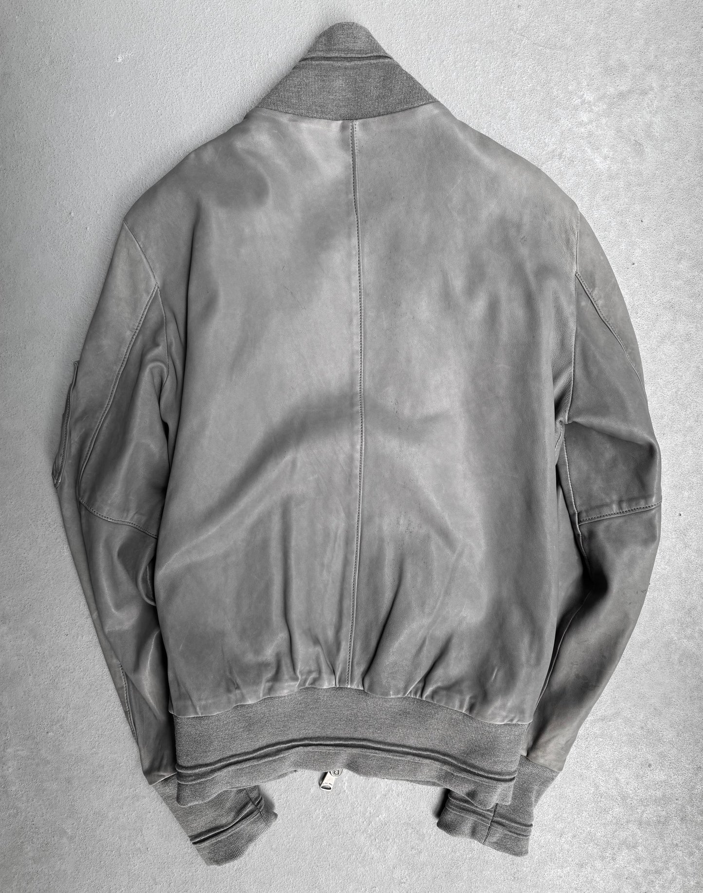 Giorgio Brato Early 00s Garment-dyed Sheepskin Leather Bomber Jacket