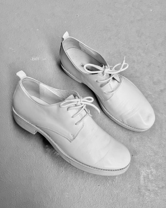 Ann Demeulemeester White Leather Lace-up Derbies