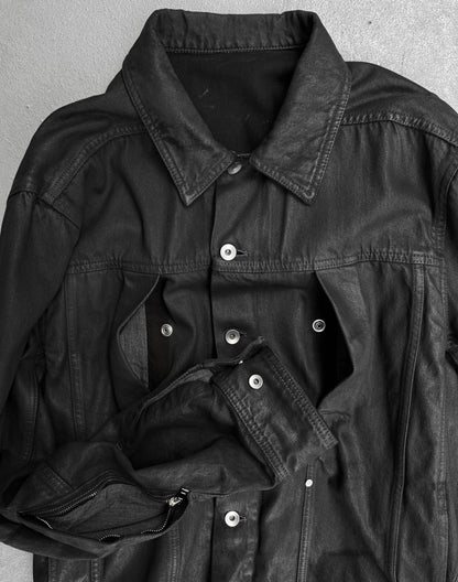 Rick Owens SS24 "LIDO" Jumbo Waxed Denim Worker Jacket