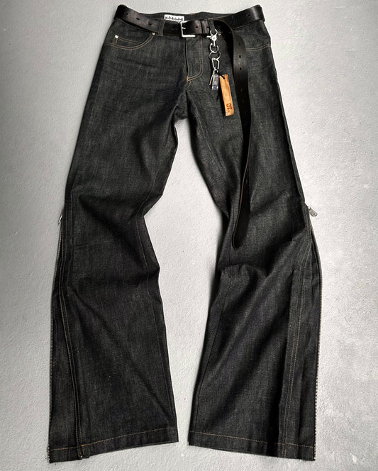 MORGAN HOMME Early 00s Zip Flare Denim