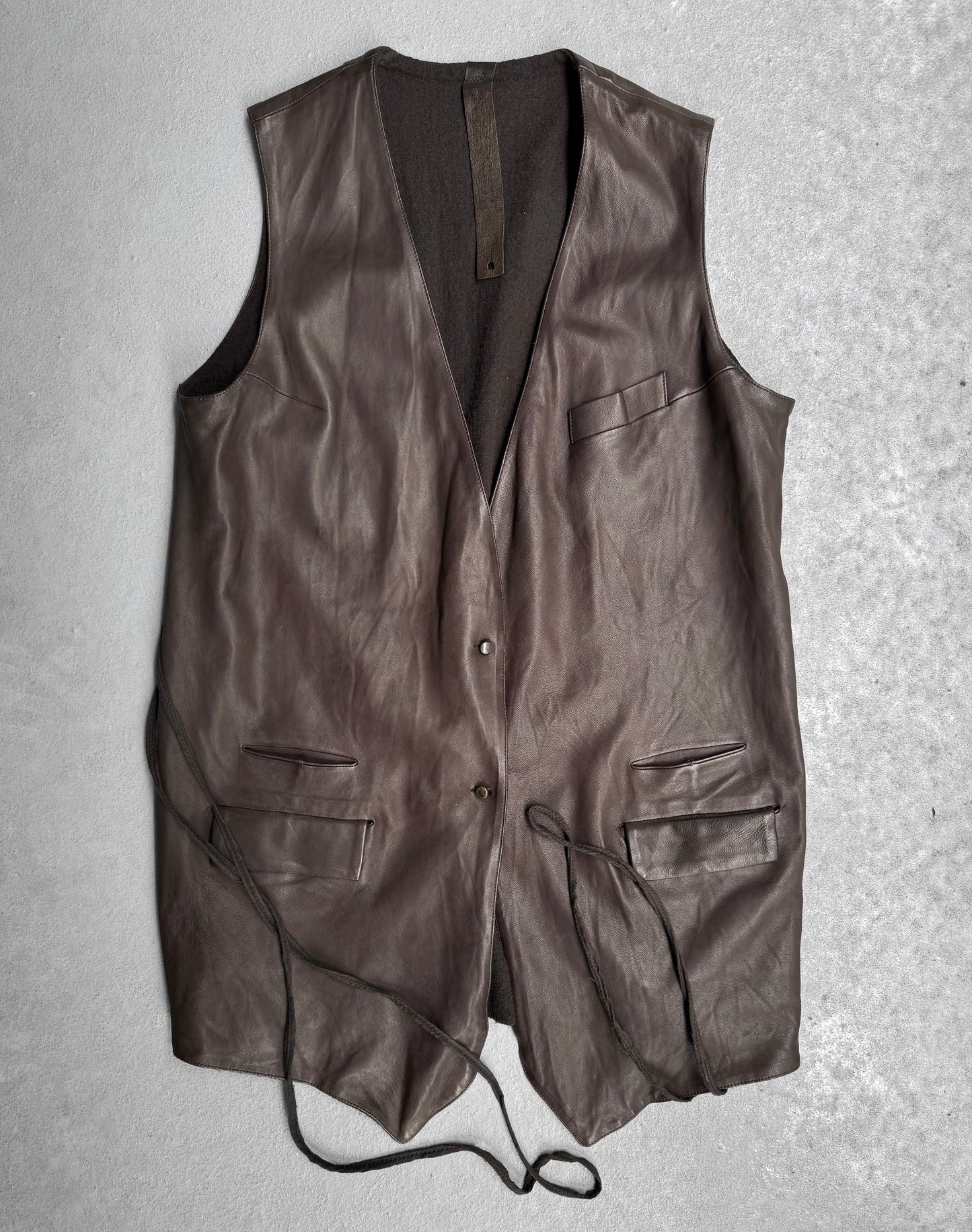 Isaac Sellam: “Experience” Lambskin Leather Hybrid Wool Vest